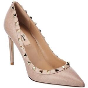 Valentino Garavani Rockstud Grainy Leather 100mm Pump Water Rose